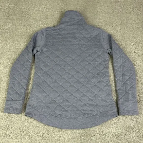 Marmot Sweater Womens Small Blue Quilted 1/4 Snap Pullover Casual Outdoor - Picture 7 of 11